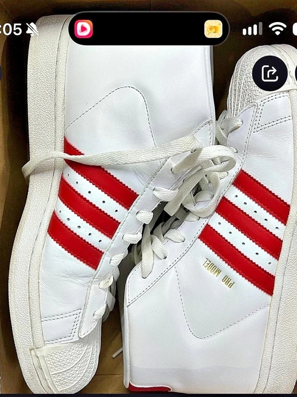 adidas Pro Model Sneakers White & Red US 9.5